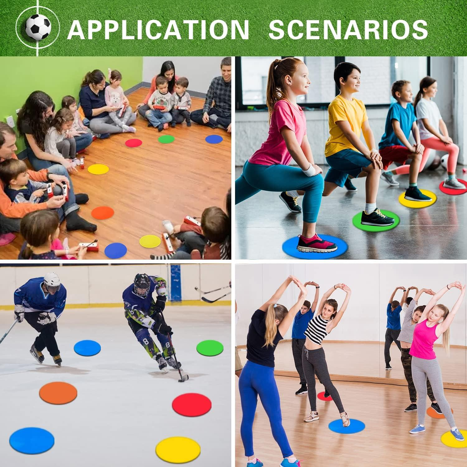 Poly Spot Markers Non-Slip Rubber Agility Dots Perfect for Sports Dance Classroom (Set of 18) - Image 3